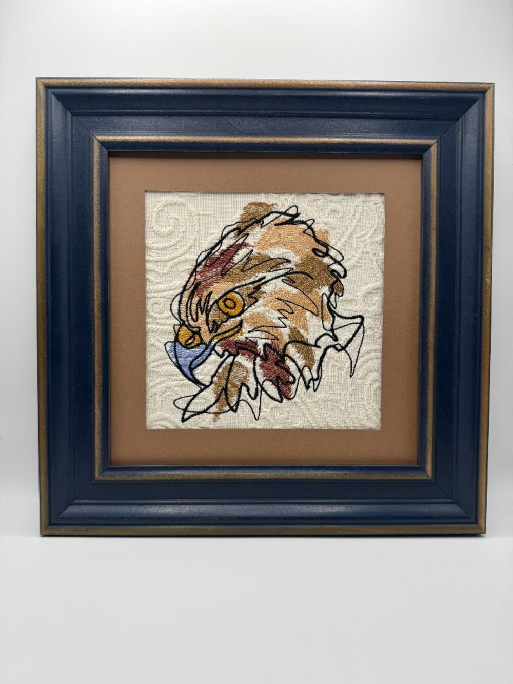 Homemade Eagle Embroidery Art 8X8